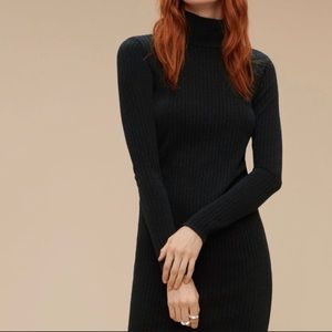 Aritzia Wilfred Free black turtleneck dress